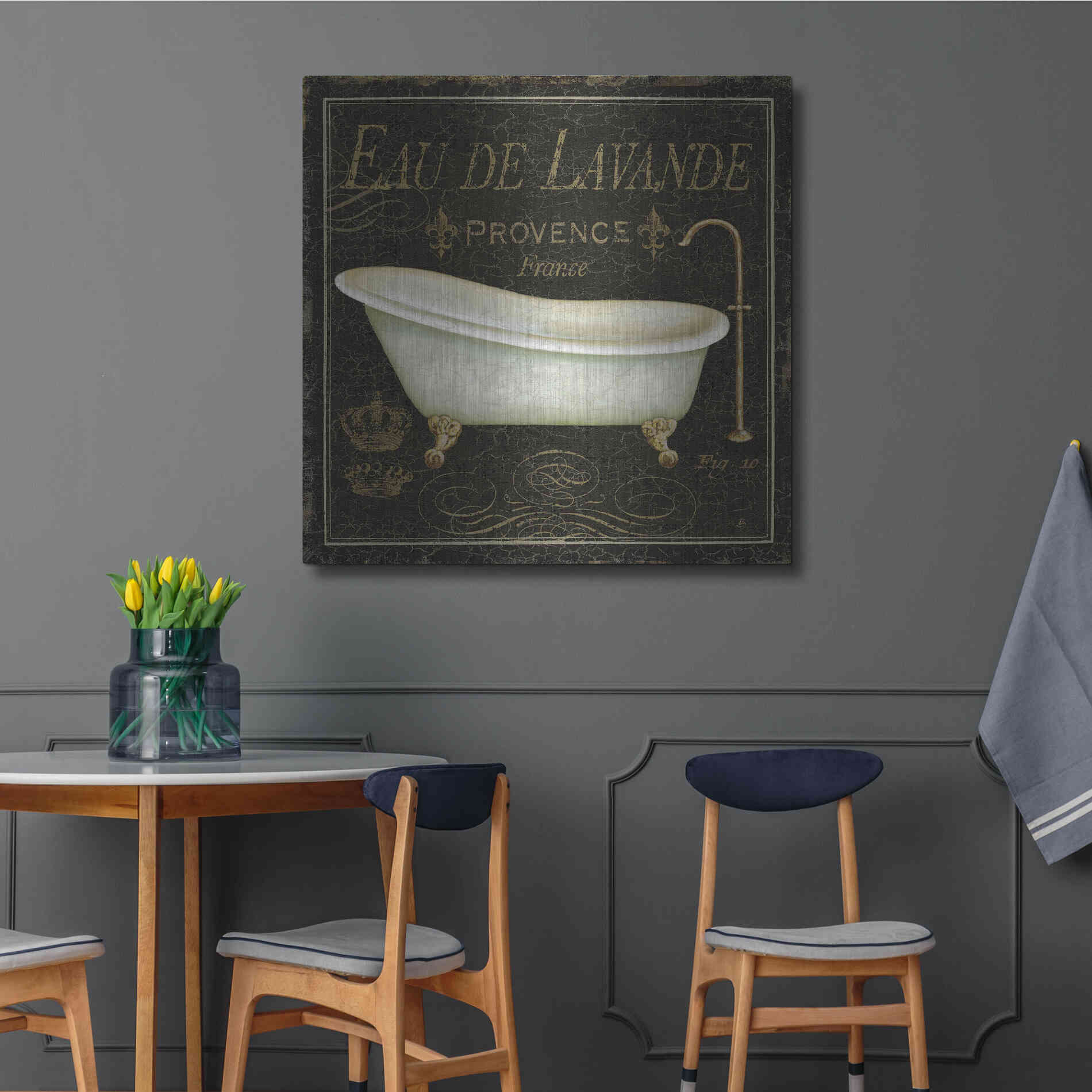 Luxe Metal Art 'Bain de Luxe I' by Daphne Brissonet, Metal Wall Art,36x36