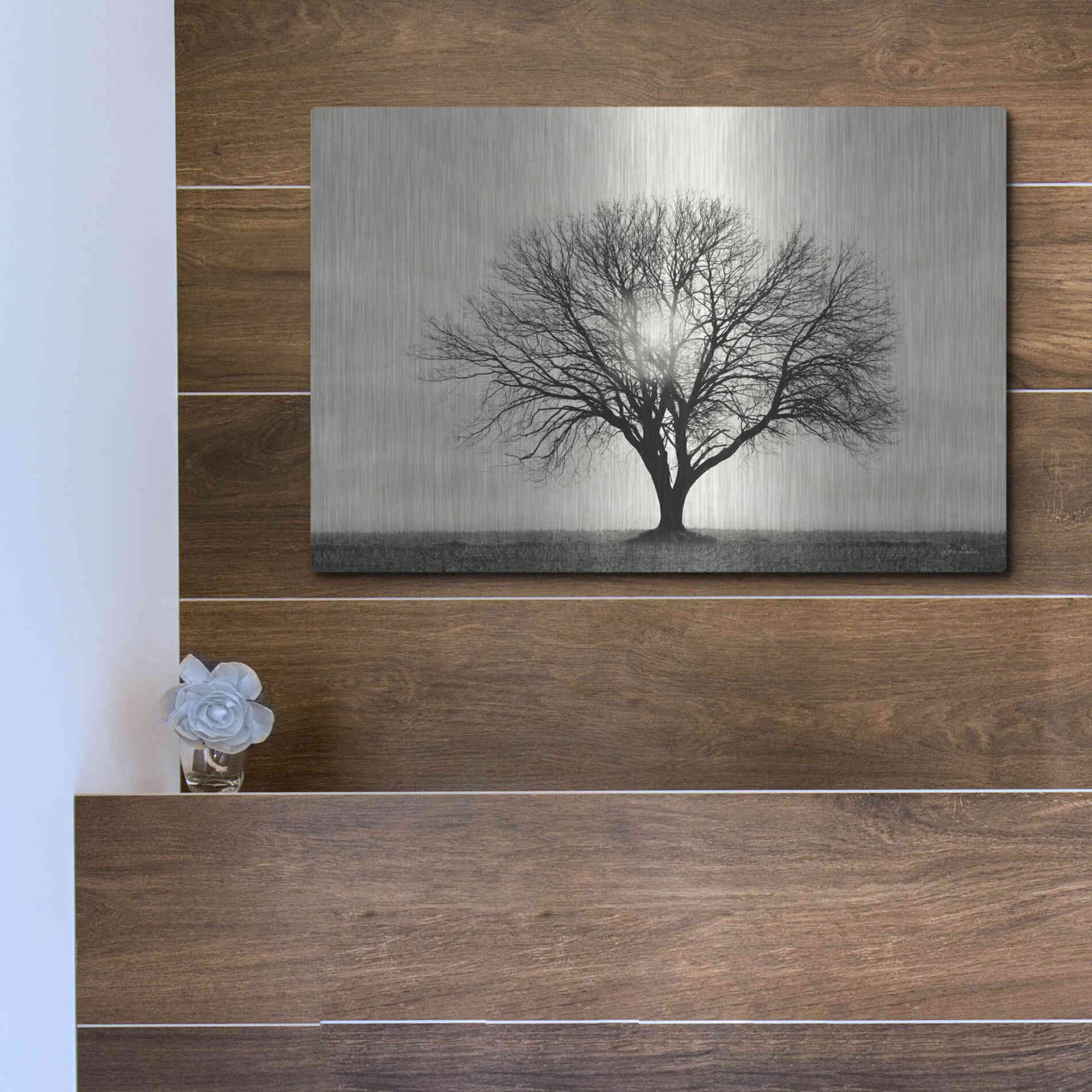 Luxe Metal Art 'Grow in Different Directions' by Lori Deiter, Metal Wall Art,16x12