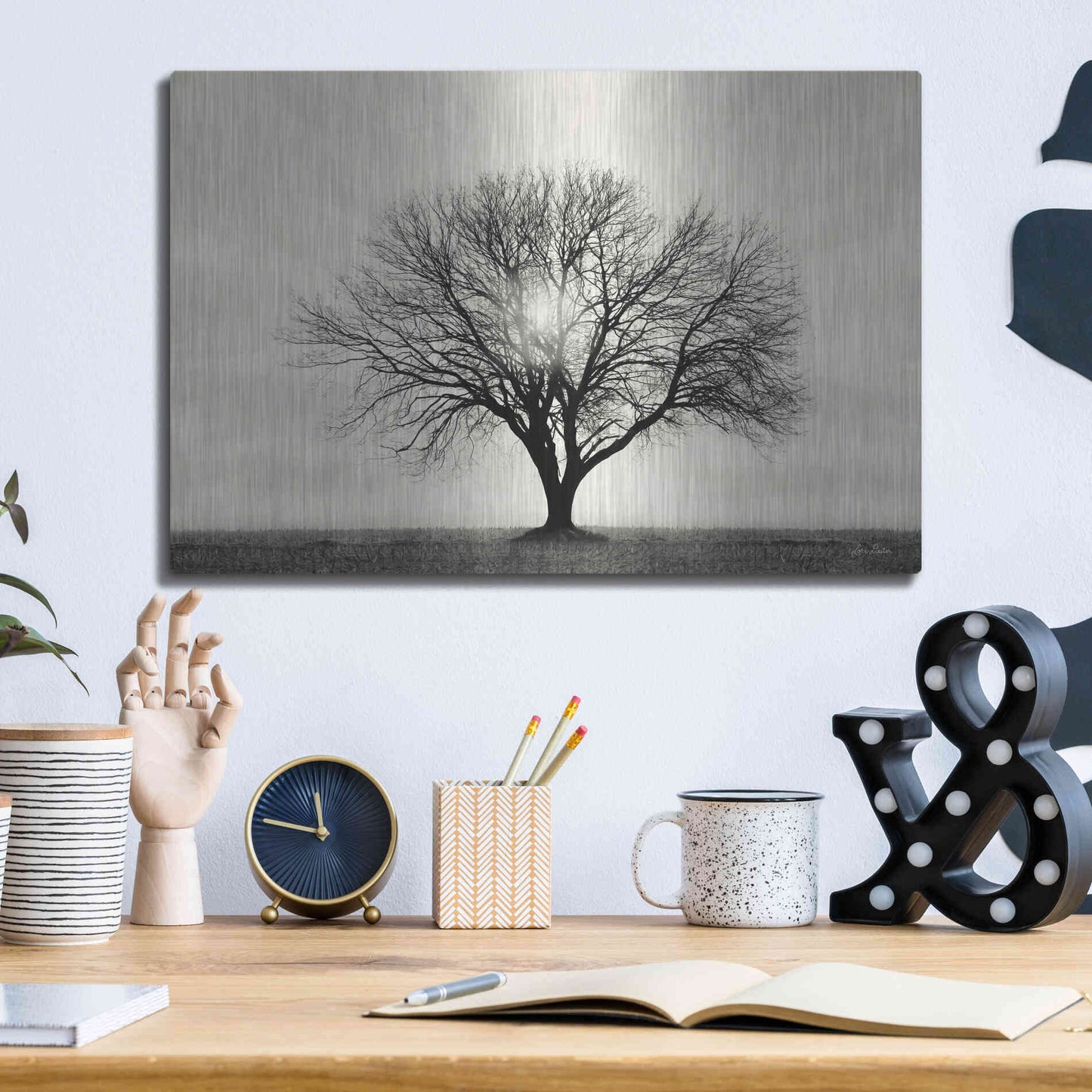Luxe Metal Art 'Grow in Different Directions' by Lori Deiter, Metal Wall Art,16x12