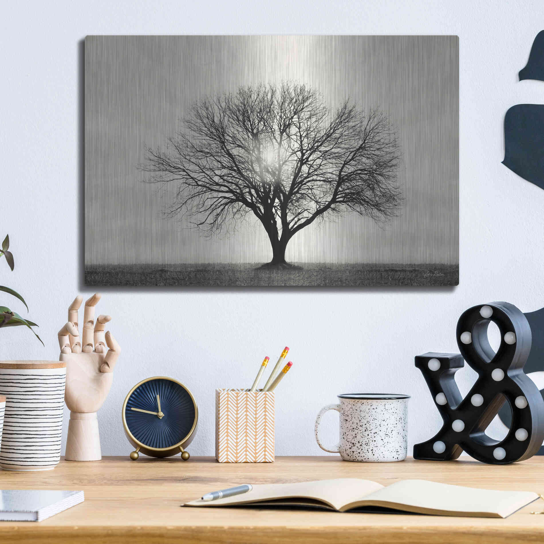 Luxe Metal Art 'Grow in Different Directions' by Lori Deiter, Metal Wall Art,16x12