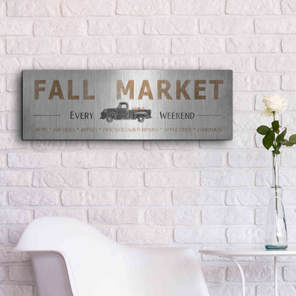Luxe Metal Art 'Fall Market' by Lori Deiter, Metal Wall Art,36x12
