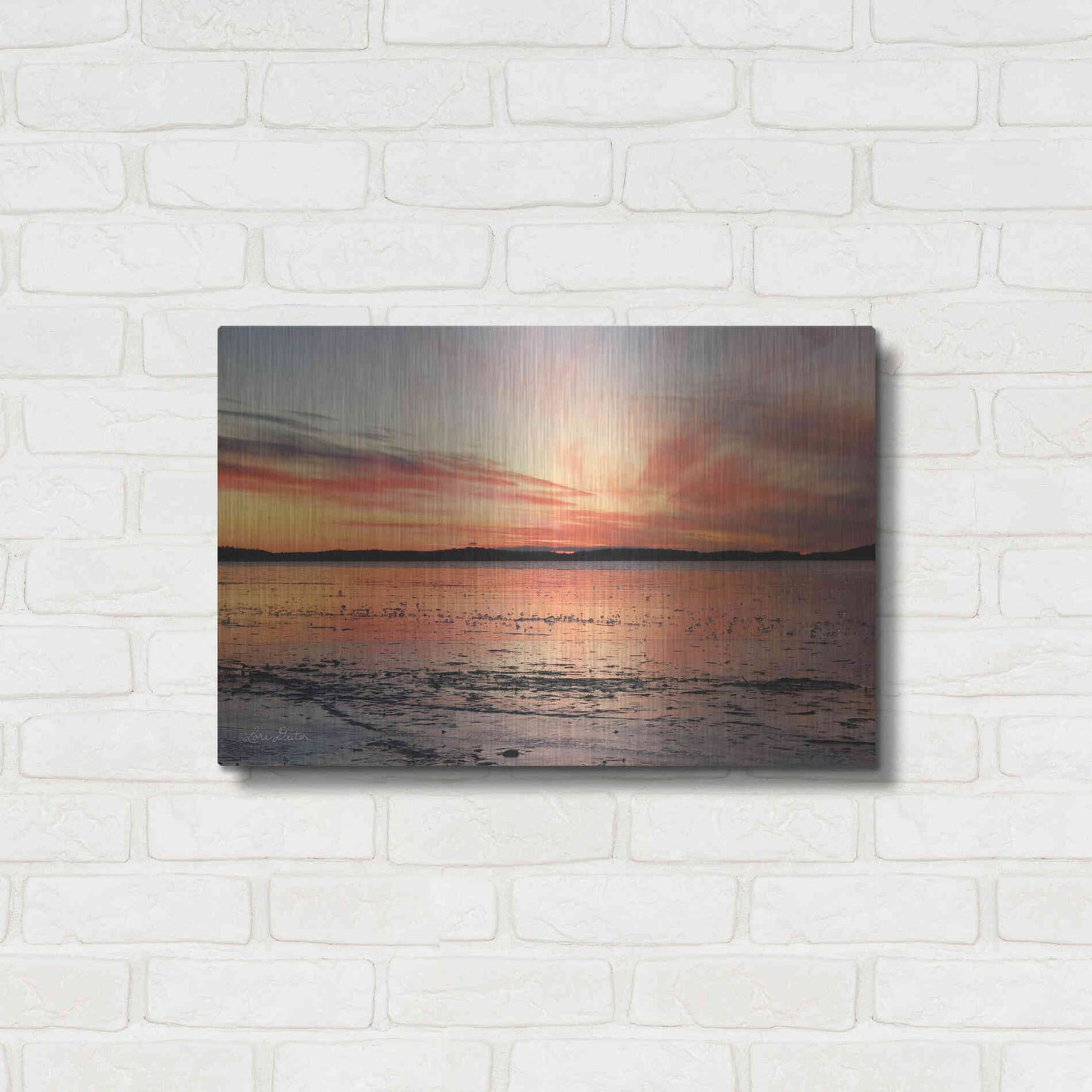 Luxe Metal Art 'Fire and Ice' by Lori Deiter, Metal Wall Art,24x16