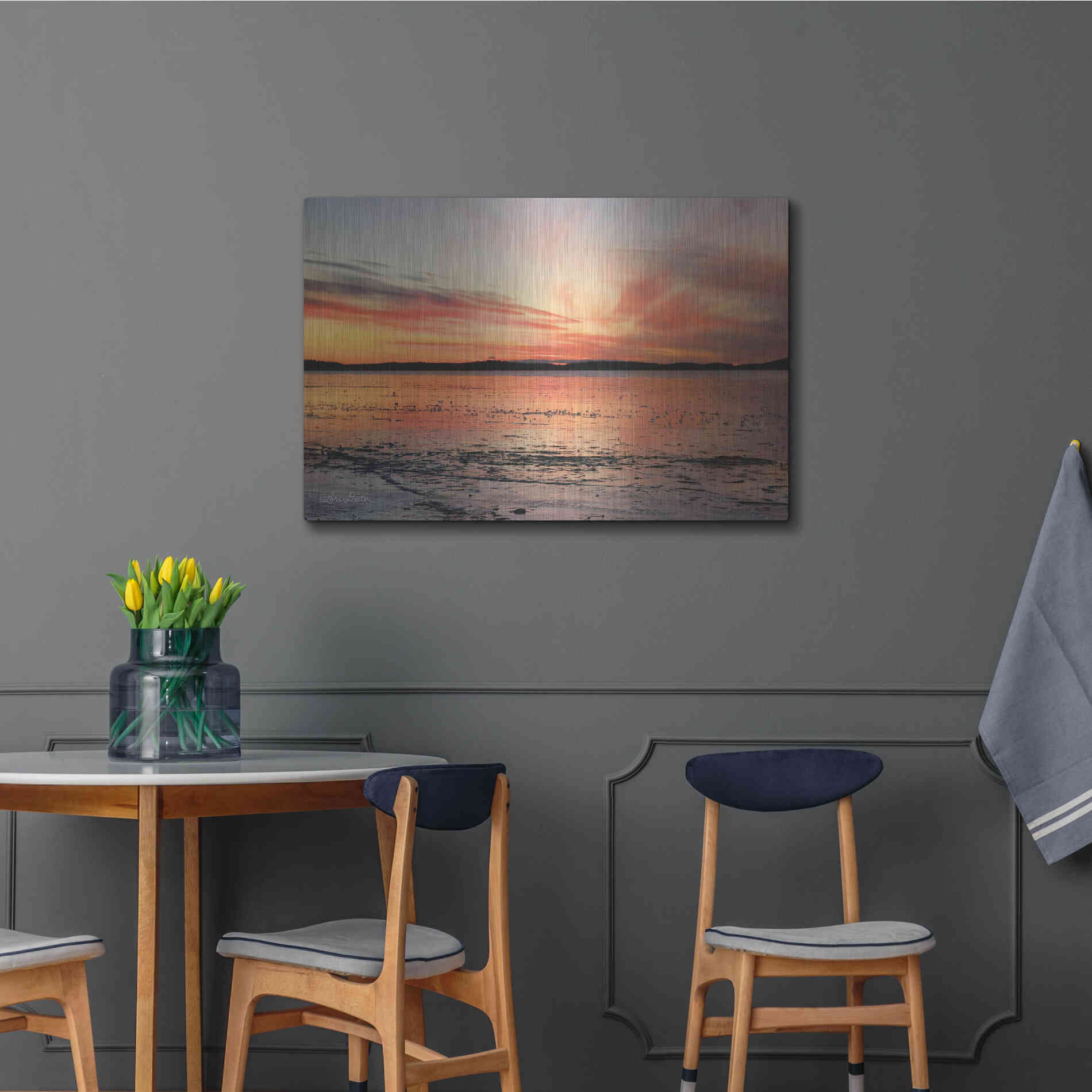 Luxe Metal Art 'Fire and Ice' by Lori Deiter, Metal Wall Art,36x24