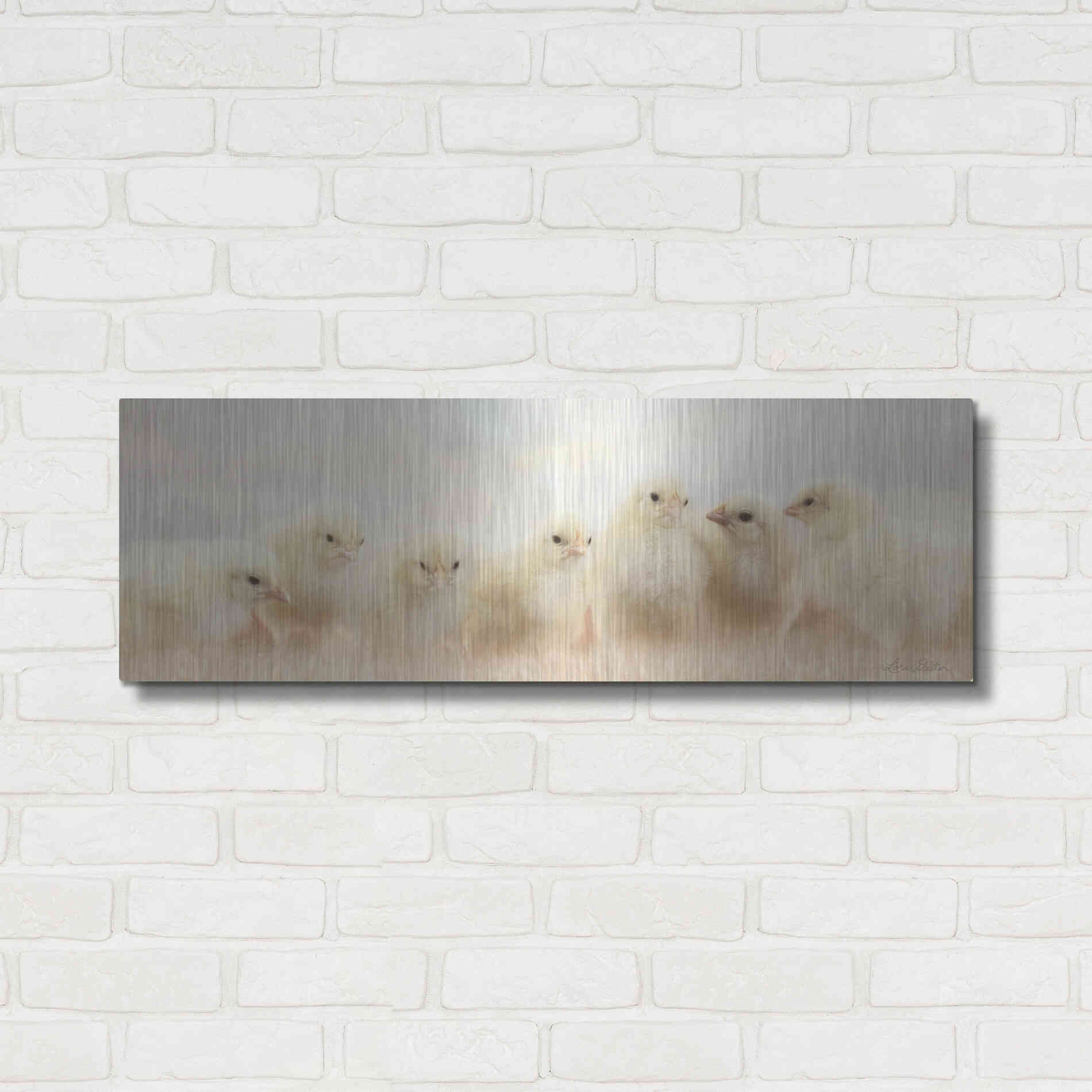 Luxe Metal Art 'Spring Line Up' by Lori Deiter, Metal Wall Art,36x12