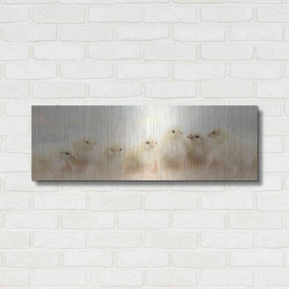Luxe Metal Art 'Spring Line Up' by Lori Deiter, Metal Wall Art,36x12