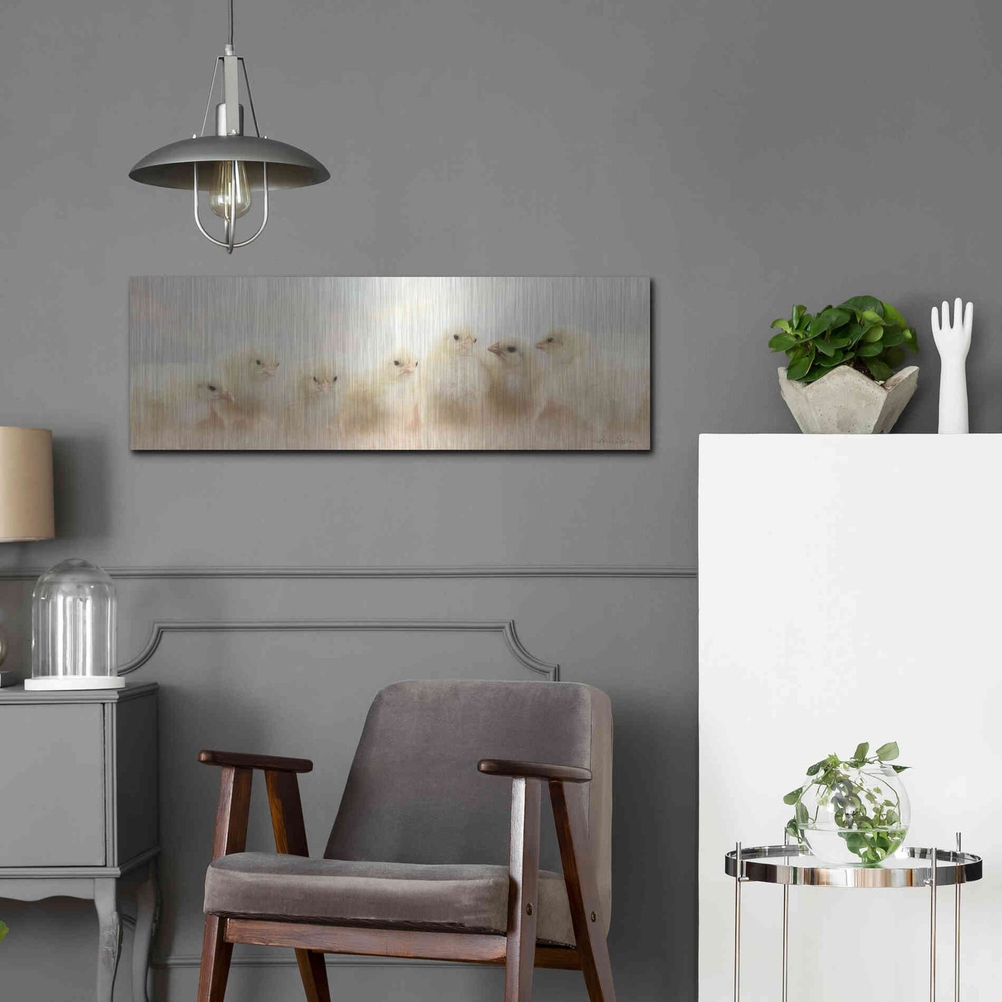 Luxe Metal Art 'Spring Line Up' by Lori Deiter, Metal Wall Art,36x12