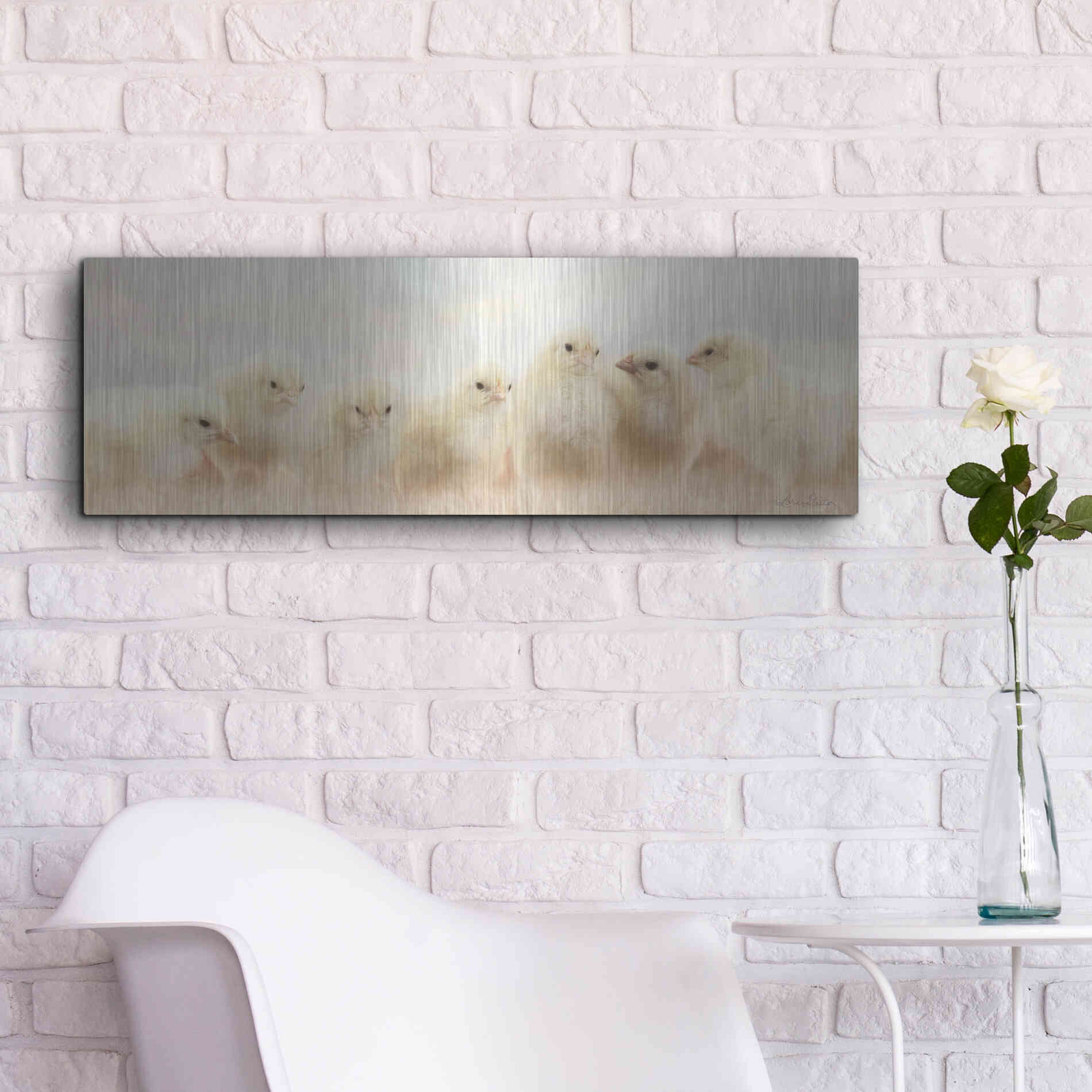 Luxe Metal Art 'Spring Line Up' by Lori Deiter, Metal Wall Art,36x12