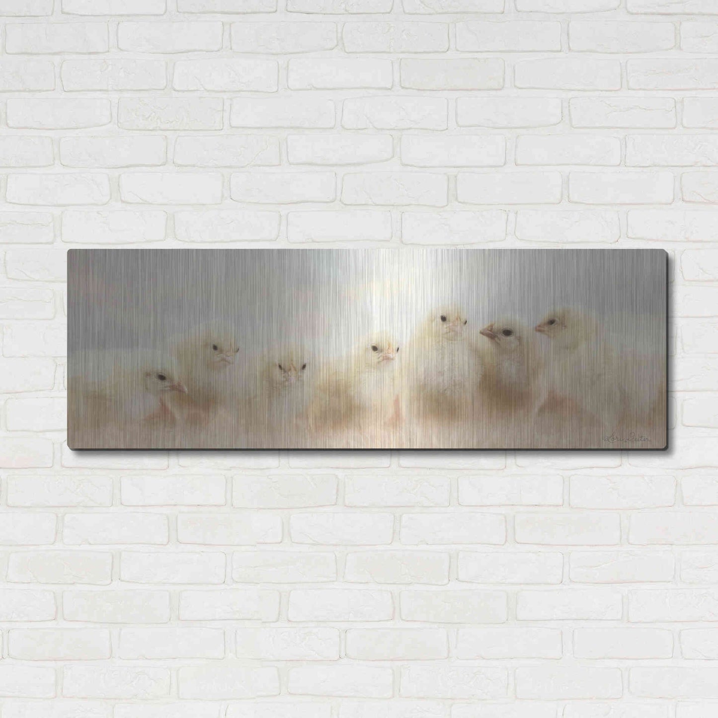 Luxe Metal Art 'Spring Line Up' by Lori Deiter, Metal Wall Art,48x16