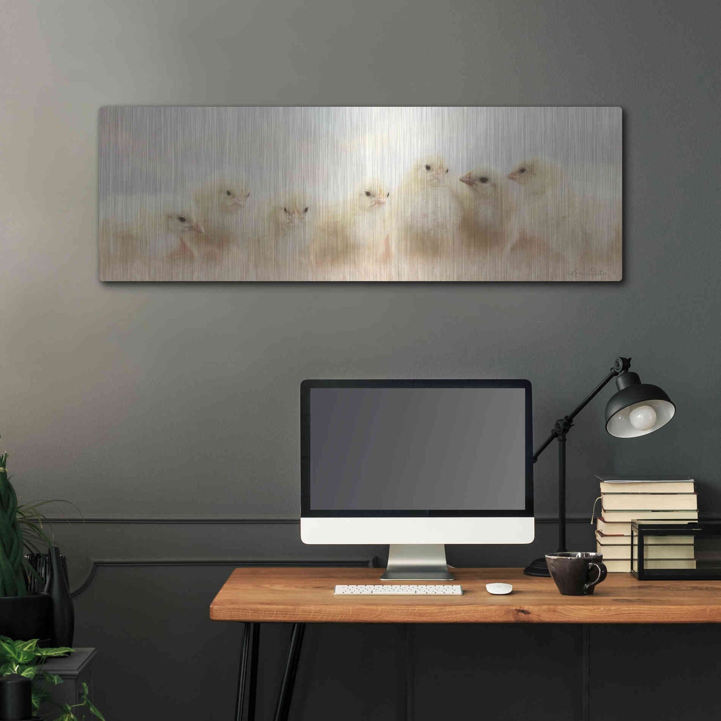 Luxe Metal Art 'Spring Line Up' by Lori Deiter, Metal Wall Art,48x16