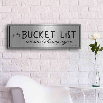 Luxe Metal Art 'My Bucket List' by Lori Deiter, Metal Wall Art,36x12