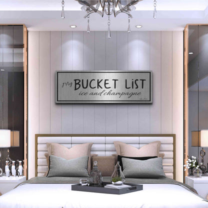 Luxe Metal Art 'My Bucket List' by Lori Deiter, Metal Wall Art,48x16