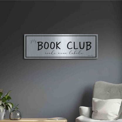 Luxe Metal Art 'My Book Club' by Lori Deiter, Metal Wall Art,36x12