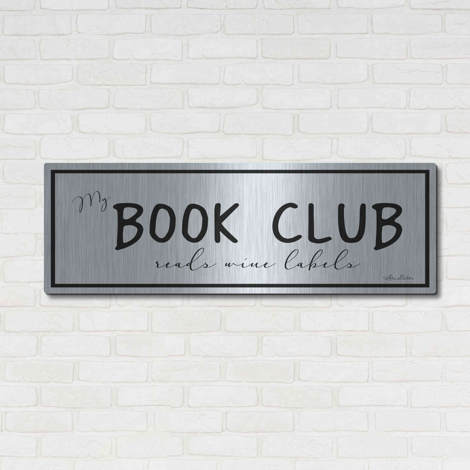Luxe Metal Art 'My Book Club' by Lori Deiter, Metal Wall Art,48x16