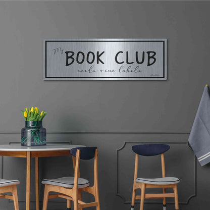 Luxe Metal Art 'My Book Club' by Lori Deiter, Metal Wall Art,48x16