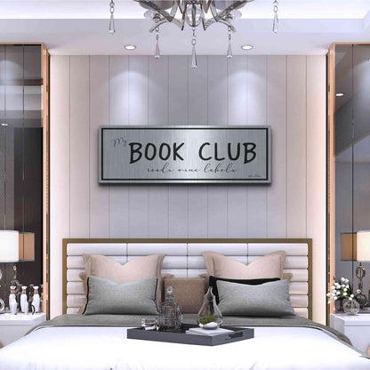 Luxe Metal Art 'My Book Club' by Lori Deiter, Metal Wall Art,48x16