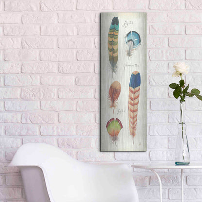 Luxe Metal Art 'Ornithology IV Panel' by Daphne Brissonet, Metal Wall Art,12x36