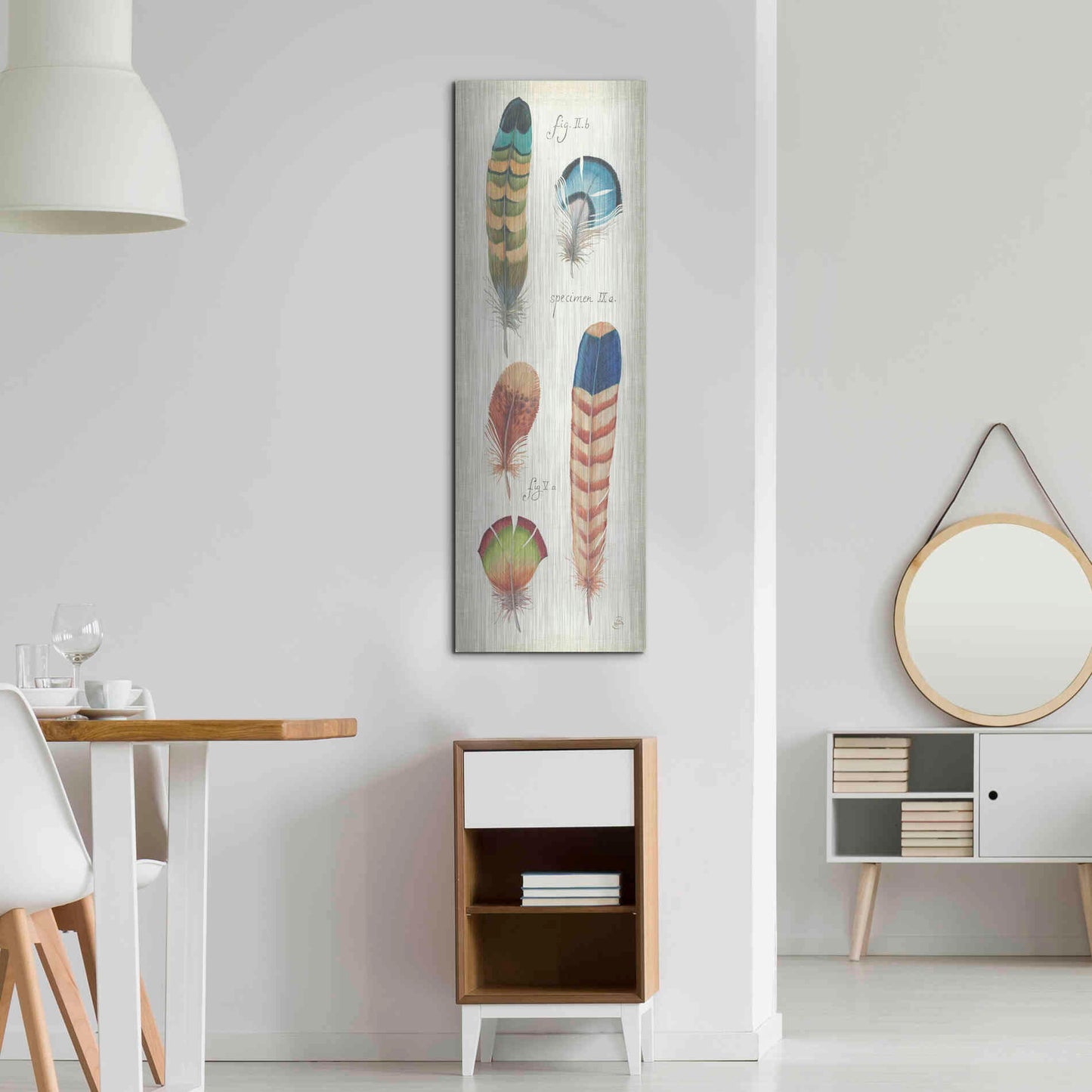 Luxe Metal Art 'Ornithology IV Panel' by Daphne Brissonet, Metal Wall Art,16x48