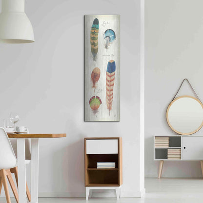Luxe Metal Art 'Ornithology IV Panel' by Daphne Brissonet, Metal Wall Art,16x48