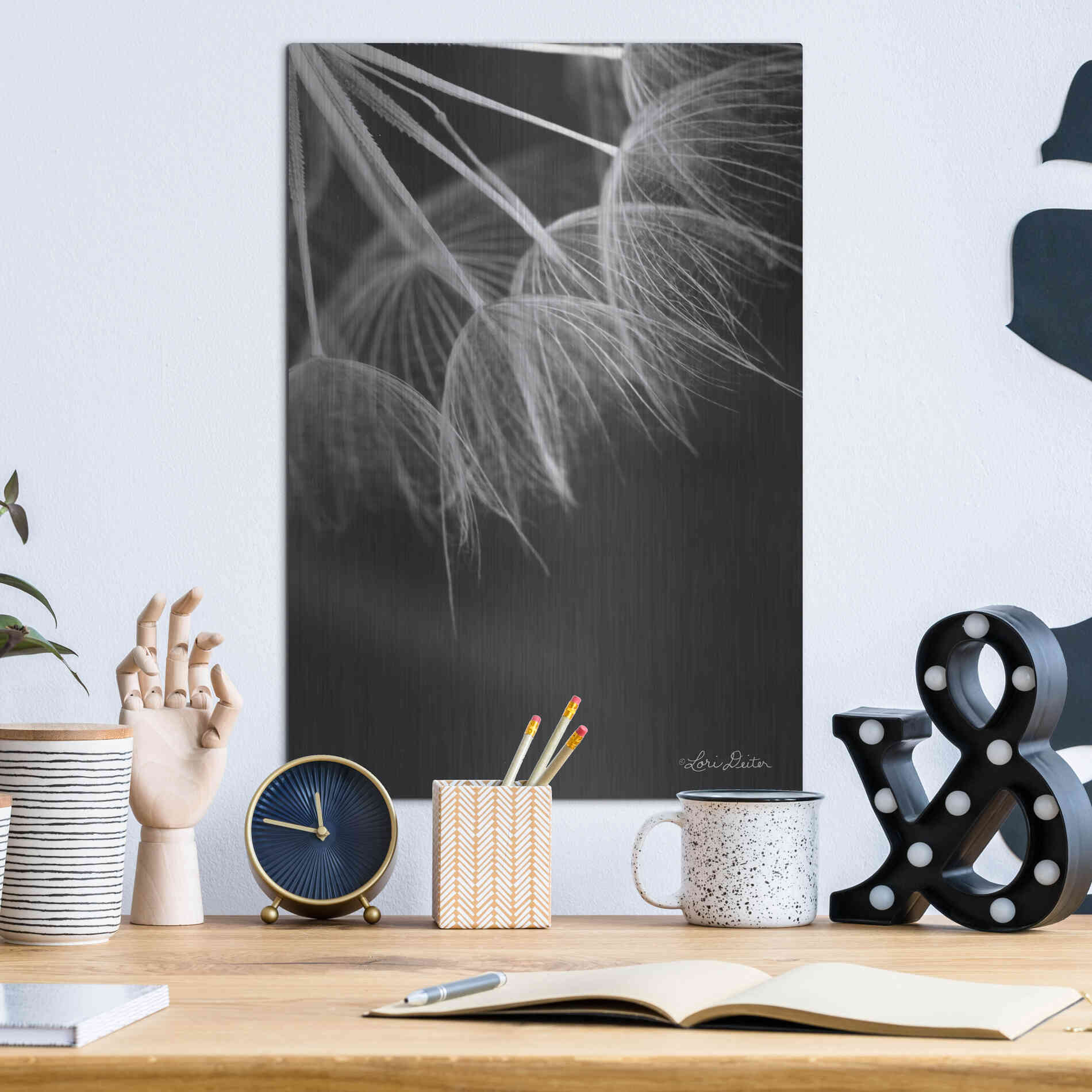 Luxe Metal Art 'Goatsbeard I' by Lori Deiter, Metal Wall Art,12x16