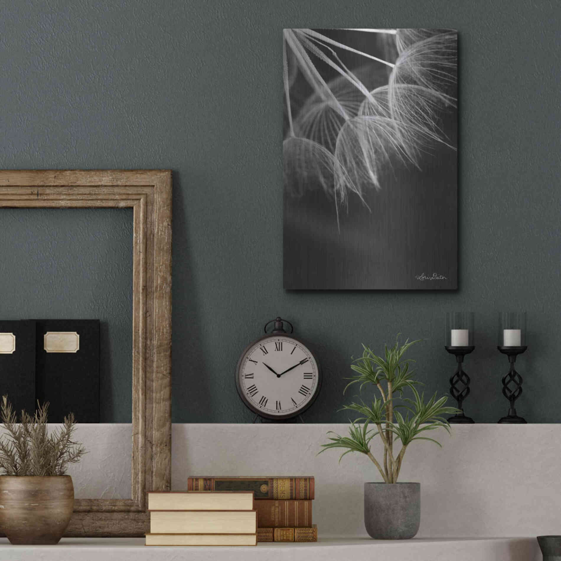 Luxe Metal Art 'Goatsbeard I' by Lori Deiter, Metal Wall Art,12x16