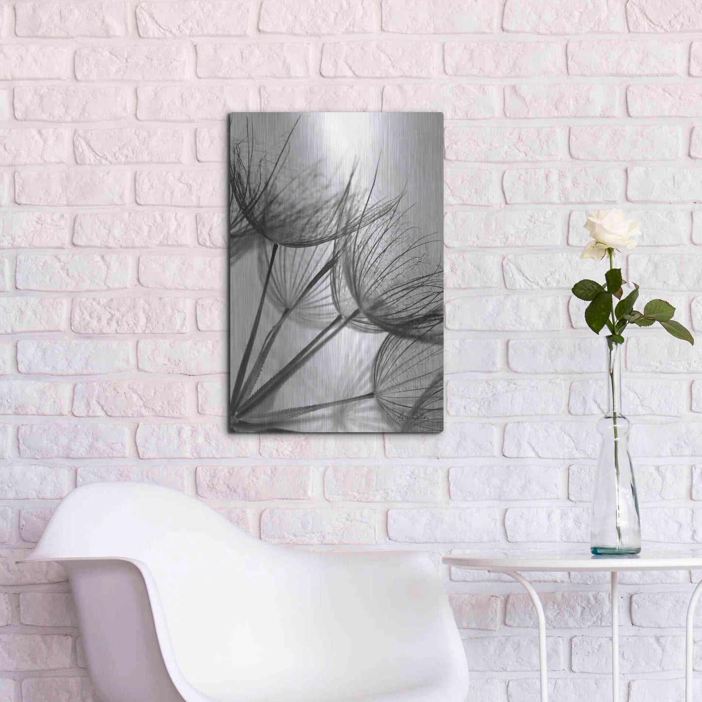 Luxe Metal Art 'Goatsbeard II' by Lori Deiter, Metal Wall Art,16x24