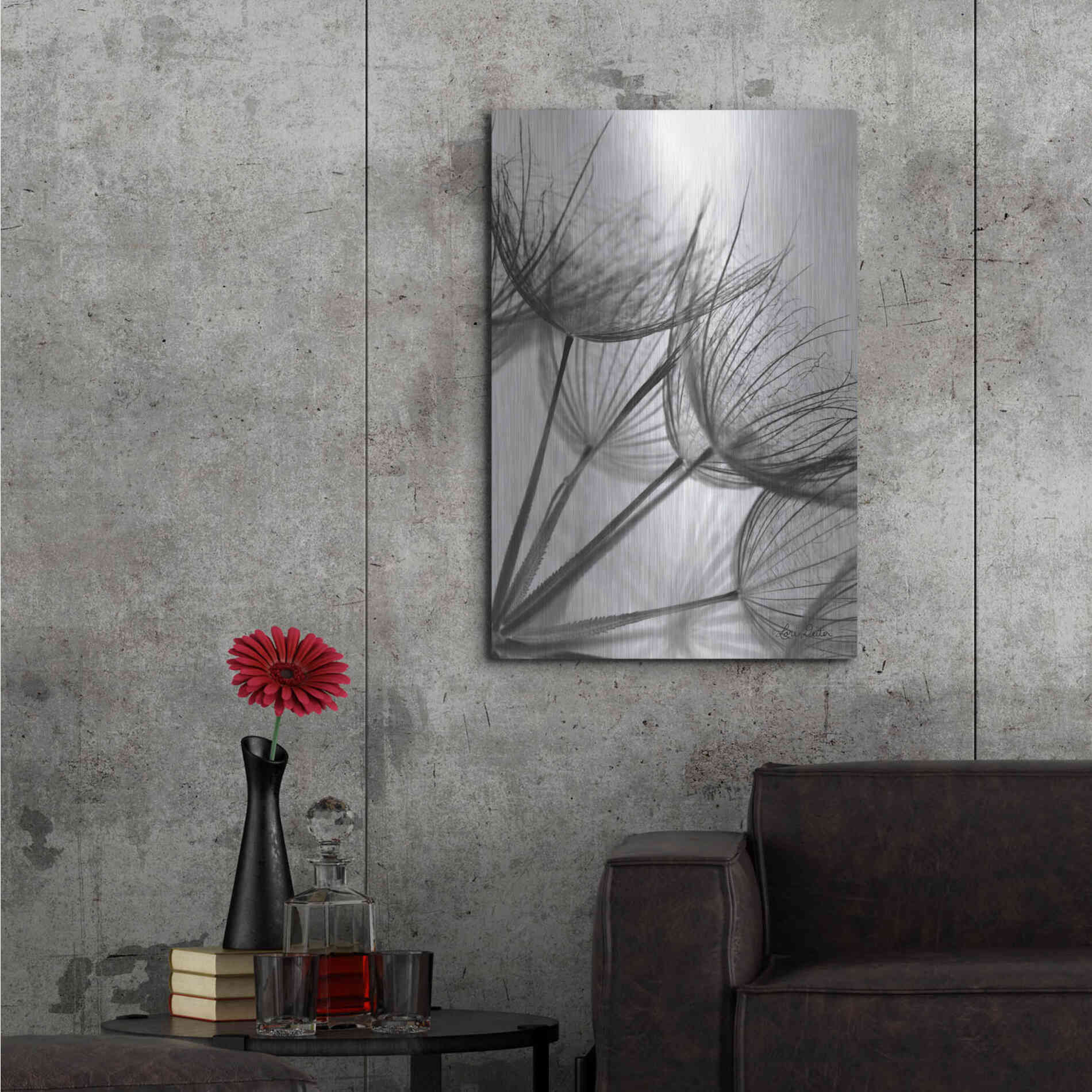 Luxe Metal Art 'Goatsbeard II' by Lori Deiter, Metal Wall Art,24x36