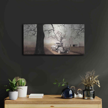 Luxe Metal Art 'Millersburg Sunrise with Truck' by Lori Deiter, Metal Wall Art,24x12