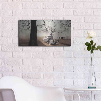 Luxe Metal Art 'Millersburg Sunrise with Truck' by Lori Deiter, Metal Wall Art,24x12