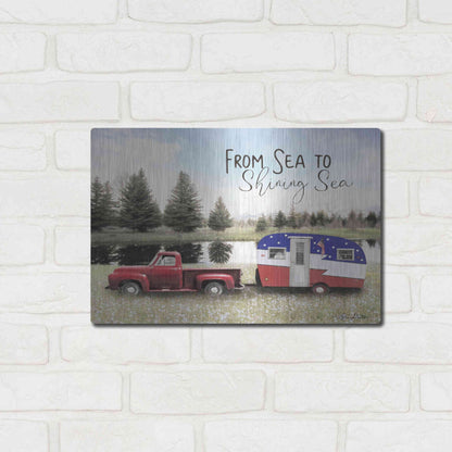 Luxe Metal Art 'American Camper' by Lori Deiter, Metal Wall Art,16x12