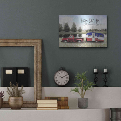 Luxe Metal Art 'American Camper' by Lori Deiter, Metal Wall Art,16x12