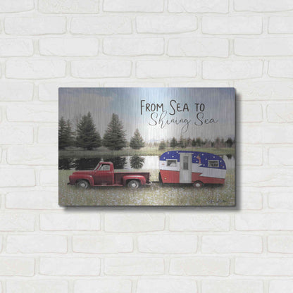 Luxe Metal Art 'American Camper' by Lori Deiter, Metal Wall Art,24x16