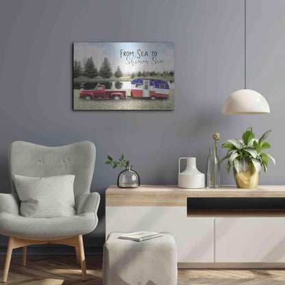 Luxe Metal Art 'American Camper' by Lori Deiter, Metal Wall Art,24x16