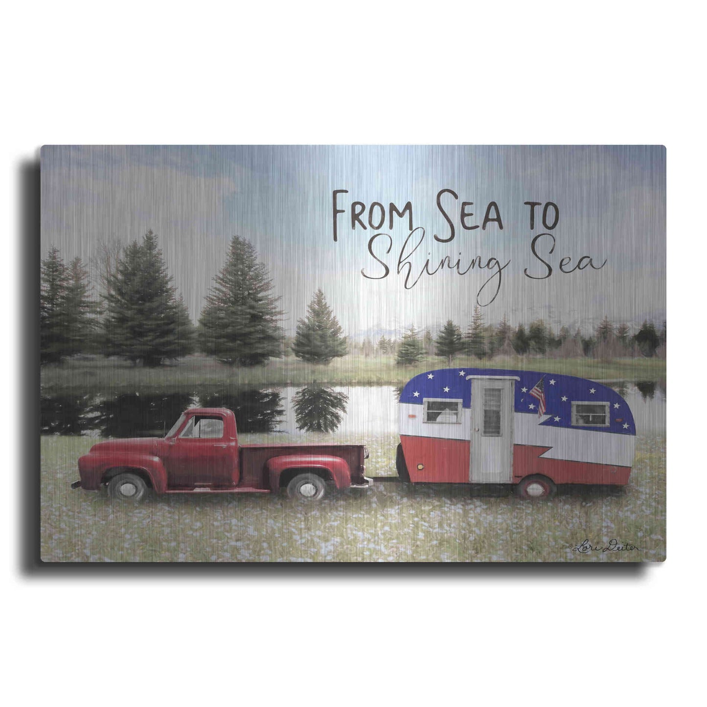 Luxe Metal Art 'American Camper' by Lori Deiter, Metal Wall Art