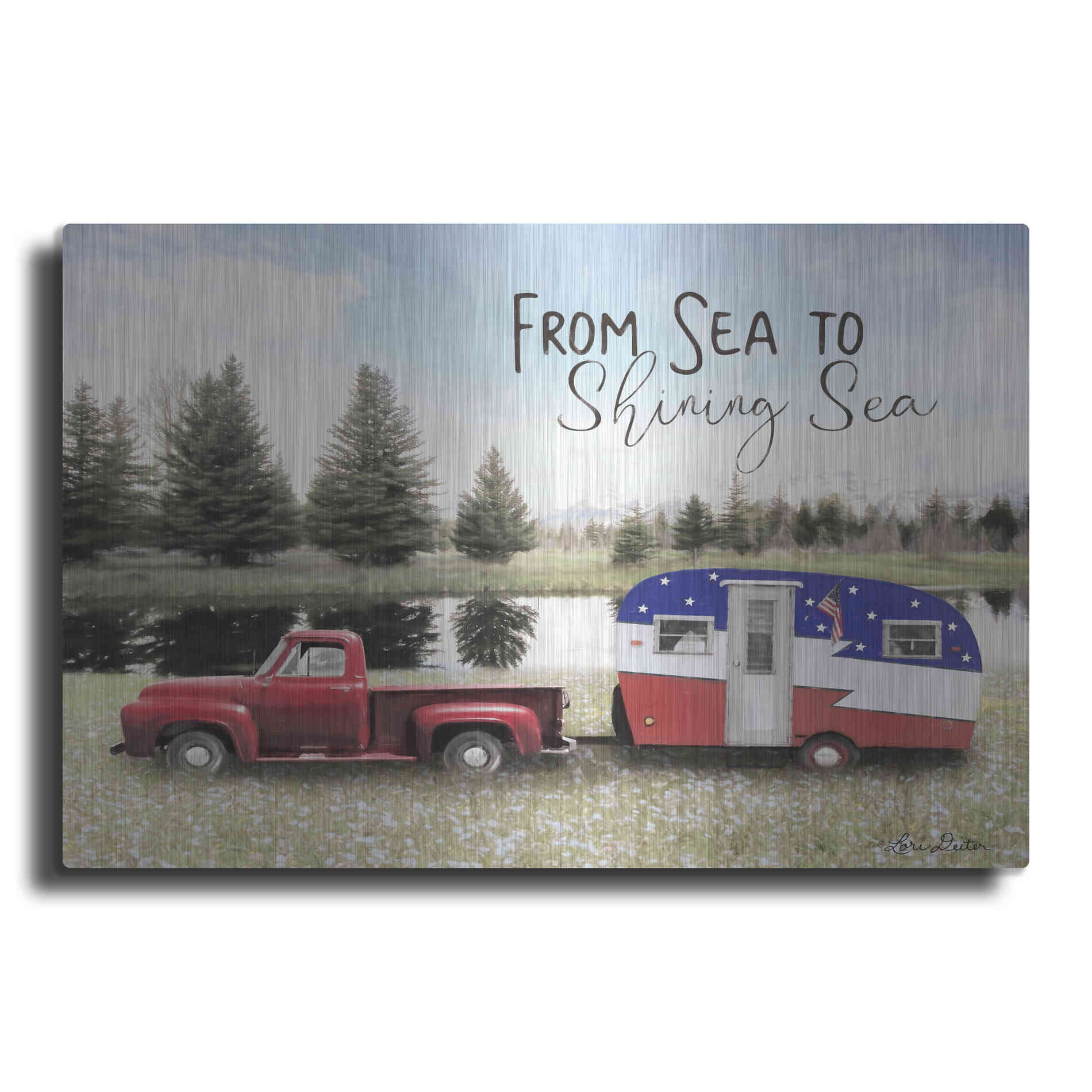 Luxe Metal Art 'American Camper' by Lori Deiter, Metal Wall Art