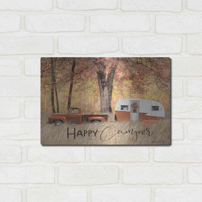 Luxe Metal Art 'Fall Camping' by Lori Deiter, Metal Wall Art,16x12