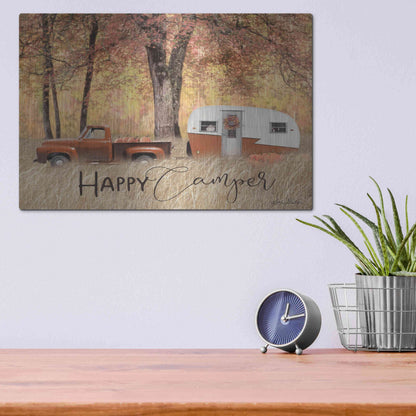 Luxe Metal Art 'Fall Camping' by Lori Deiter, Metal Wall Art,16x12