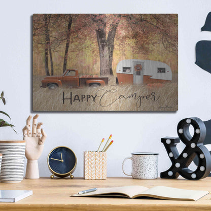 Luxe Metal Art 'Fall Camping' by Lori Deiter, Metal Wall Art,16x12