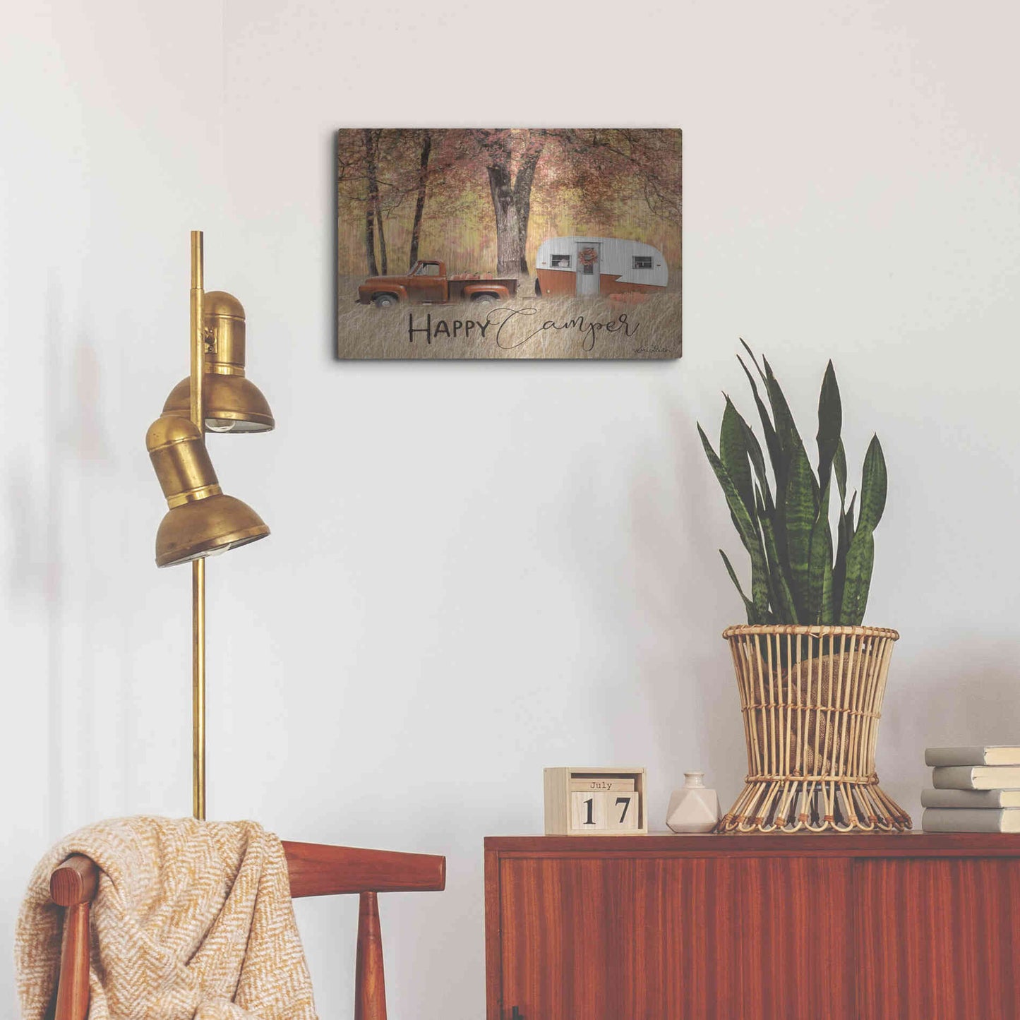 Luxe Metal Art 'Fall Camping' by Lori Deiter, Metal Wall Art,24x16