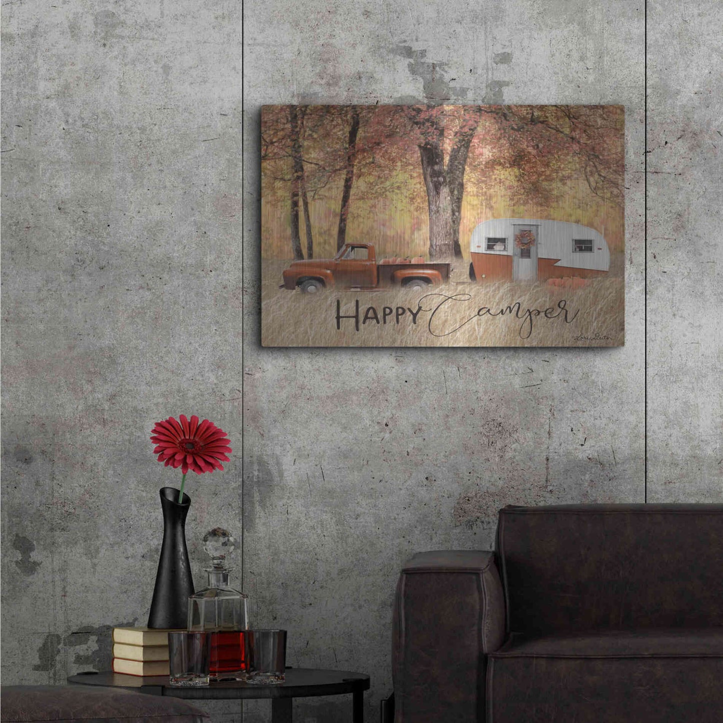 Luxe Metal Art 'Fall Camping' by Lori Deiter, Metal Wall Art,36x24
