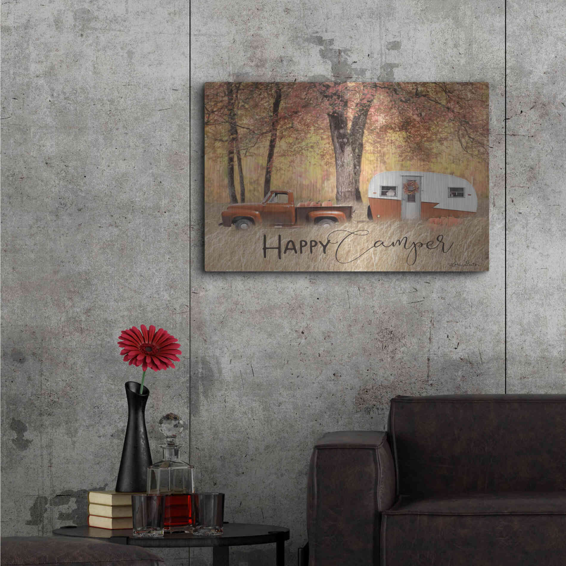 Luxe Metal Art 'Fall Camping' by Lori Deiter, Metal Wall Art,36x24