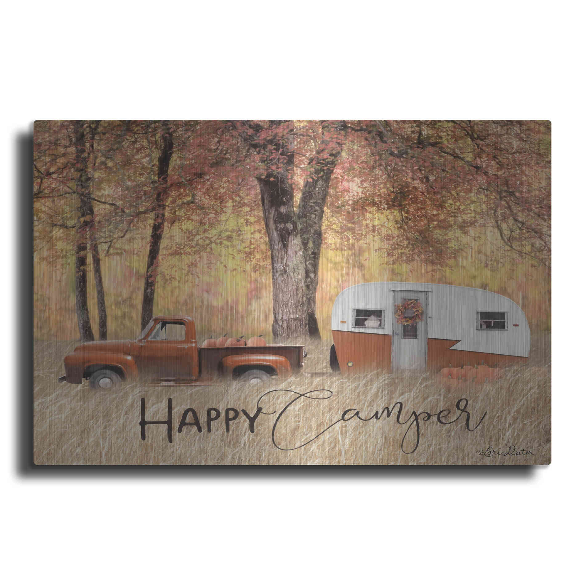 Luxe Metal Art 'Fall Camping' by Lori Deiter, Metal Wall Art