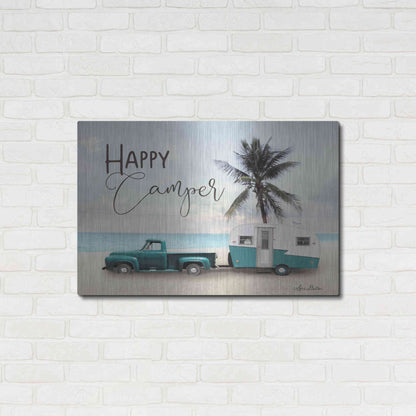 Luxe Metal Art 'Happy Camper' by Lori Deiter, Metal Wall Art,36x24