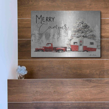Luxe Metal Art 'Merry Camper' by Lori Deiter, Metal Wall Art,16x12