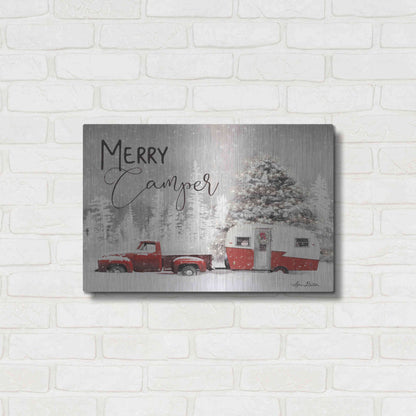 Luxe Metal Art 'Merry Camper' by Lori Deiter, Metal Wall Art,24x16