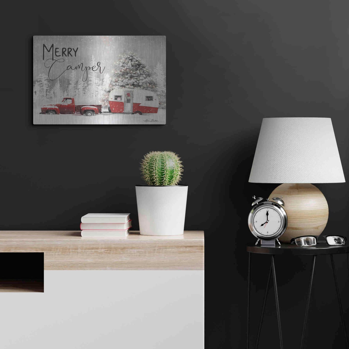 Luxe Metal Art 'Merry Camper' by Lori Deiter, Metal Wall Art,24x16