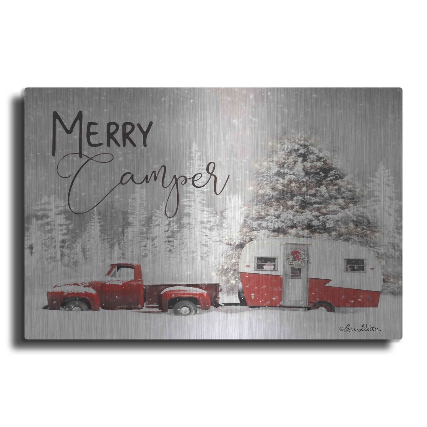 Luxe Metal Art 'Merry Camper' by Lori Deiter, Metal Wall Art