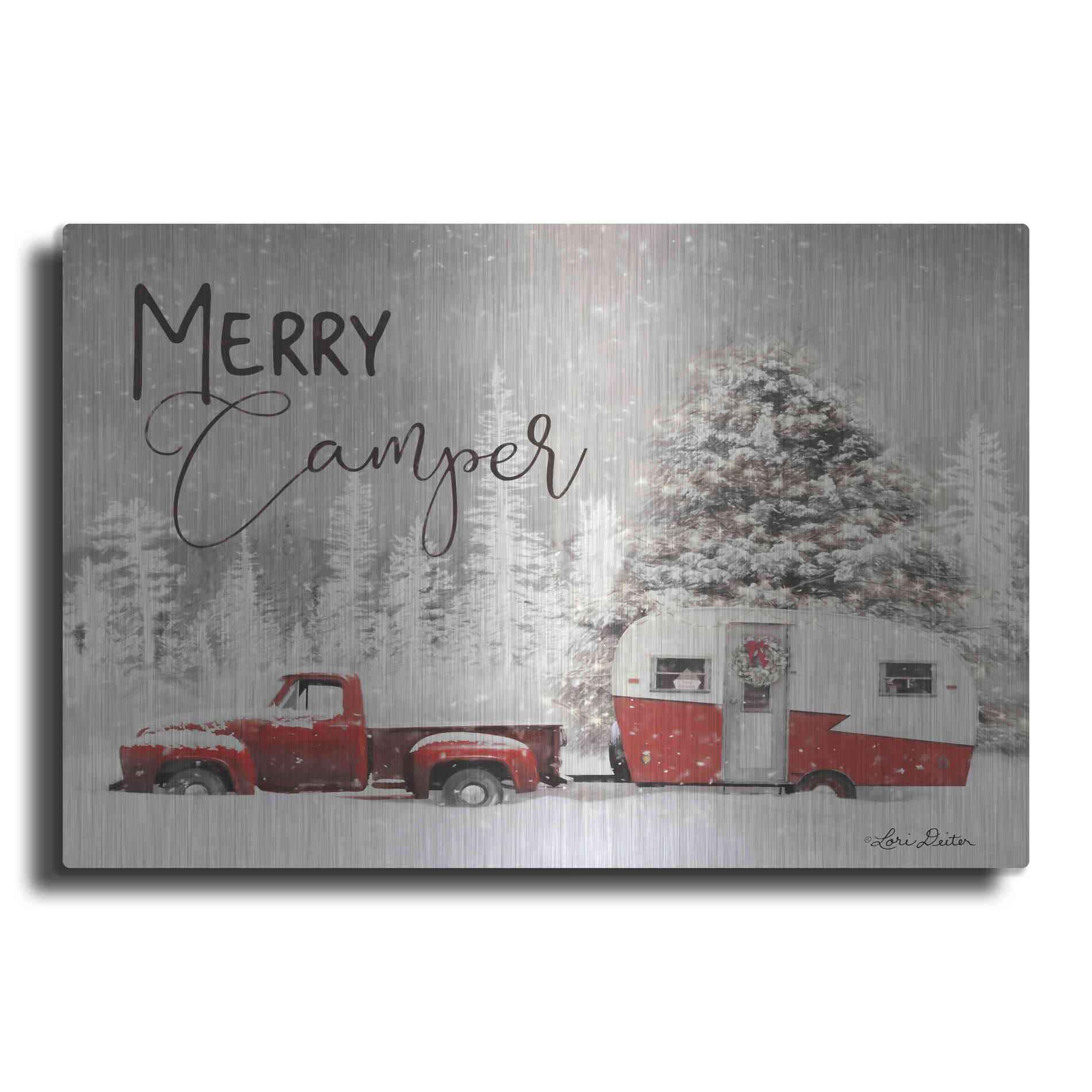 Luxe Metal Art 'Merry Camper' by Lori Deiter, Metal Wall Art