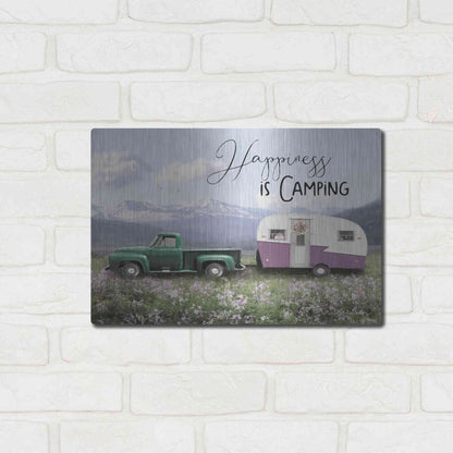 Luxe Metal Art 'Spring Camping I' by Lori Deiter, Metal Wall Art,16x12