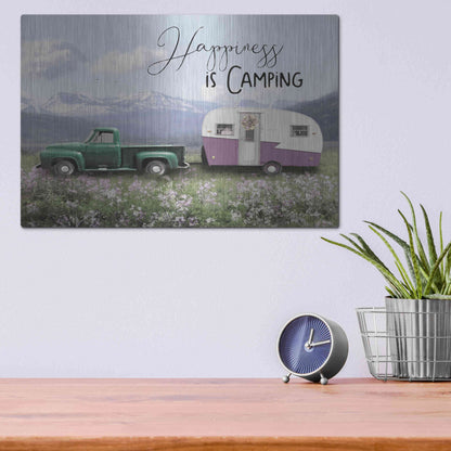 Luxe Metal Art 'Spring Camping I' by Lori Deiter, Metal Wall Art,16x12