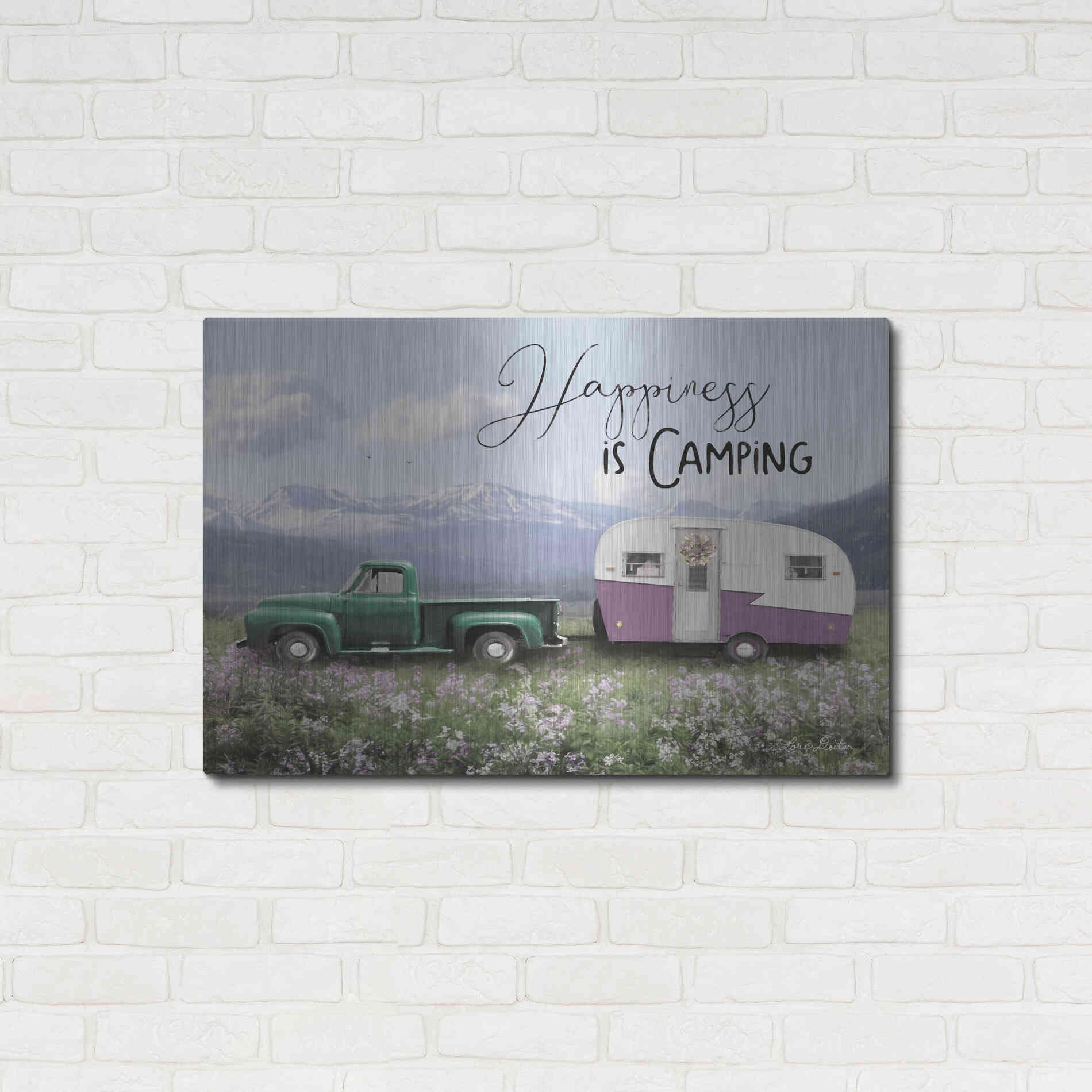 Luxe Metal Art 'Spring Camping I' by Lori Deiter, Metal Wall Art,36x24